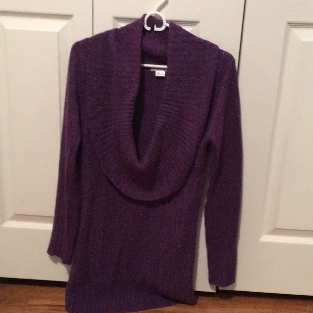 Purple cowl neck sweater